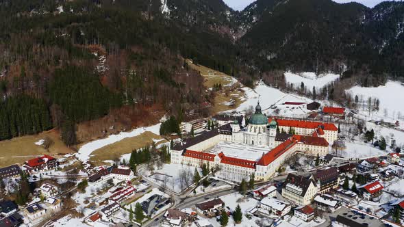 Germany, Bavaria, Garmisch Partenkichen, Ettal Abbey in winter