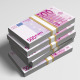 500 Euro Bills Falling On A Stack (FullHD+Alpha) - VideoHive Item for Sale