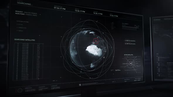 Analyzing France. Tracing location. Three satellites were broken into. UI.