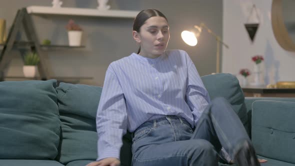 Sleepy Indian Woman Taking Nap While Sitting in Office