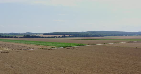 Agriculture Aerial Landscape Various Fields.