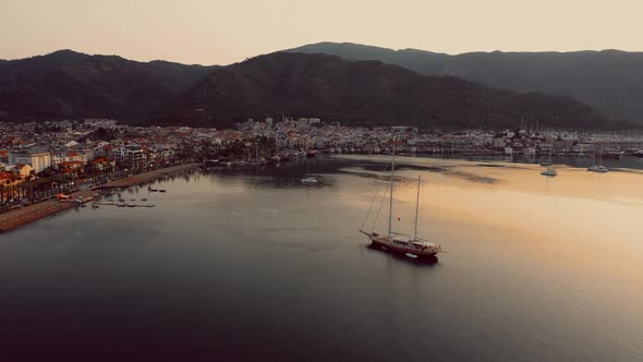 Marmaris Landscape and Cityscape at Sunset