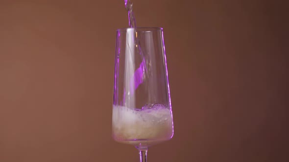 Bartender Pouring Champagne Into Glass, Close-up