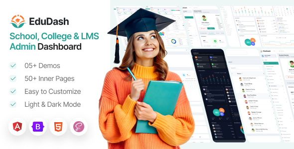 Edudash - School College & LMS Admin Dashboard Angular Template
