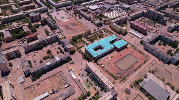 Drone View of the Small Town of Balkhash