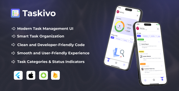Taskivo – Flutter Todo & Task Management App With Reminders