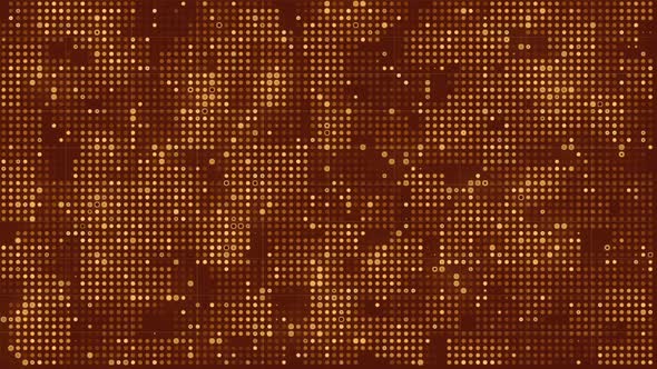 Golden Digital Dots Background Technology Dotted Wall