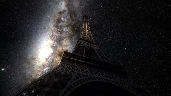 Milkyway Timelapse Eiffel Tower alt