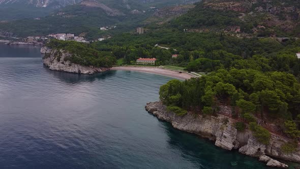 Drone View of Calm and Empty Beach