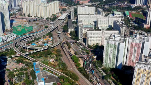 Top down view of Hong Kong