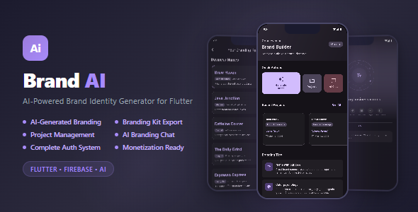 Brand AI - Flutter AI Business Name & Branding Generator (Android & iOS)