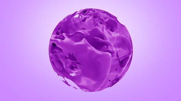 Pouring Purple Color Splash In Sphere