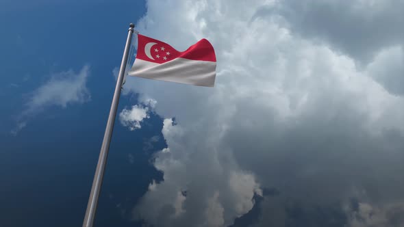 Singapore Flag Waving 4K