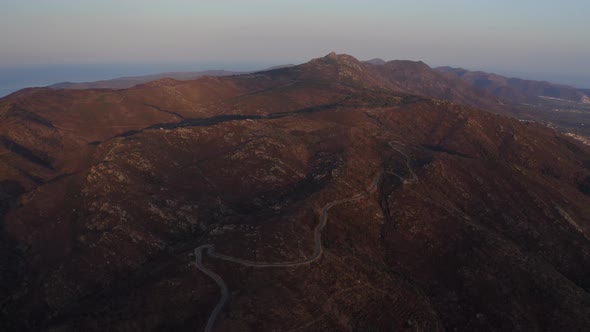 Drone Over Sunlit Landscape Of Sant Pere De Rodes