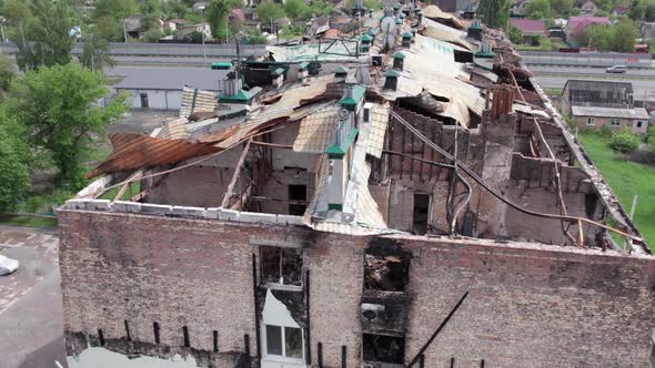 War in Ukraine  Destroyed Building in Stoyanka Bucha District