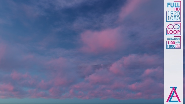 Pink Blue Clouds Floating Blue Sky alt