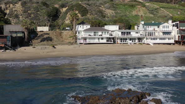 Colony Beach. Real Estate. Cinematic aerial shots of Malibu Communities. Beautiful sunset and ocean