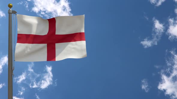 England Flag (Uk) On Flagpole