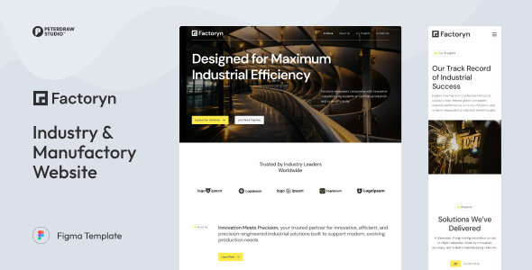 Factoryn - Industry & Manufactory Website UI Figma Template