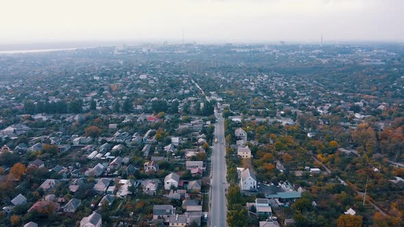 aerial view of city Zaporozhye in Ukraine. City view Aerial. 