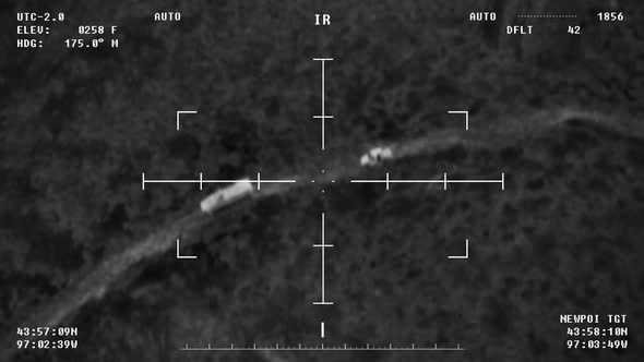 Military is using modern drone software to locate the target for a rocket attack alt