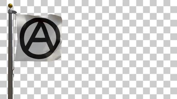 Anarchy Flag on Flagpole with Alpha Channel - 4K