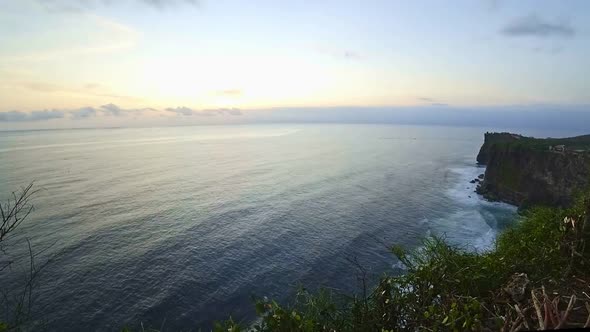 Sunset Timelapse With The Ocean View From The Cliff In Uluwatu, Bali, Indonesia