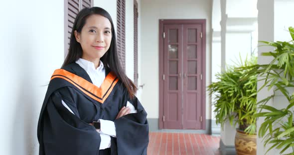 Woman graduated from university 