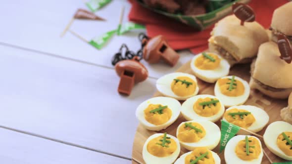 Snacks for watching a football game.