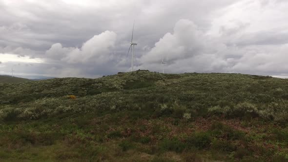 Wind Turbines Storm Clouds