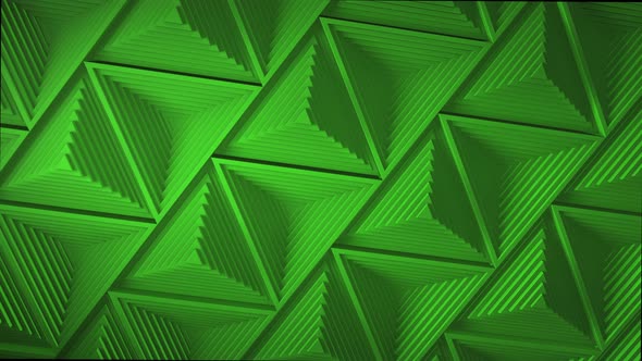 green minimalism mosaic surface with moving black triangles