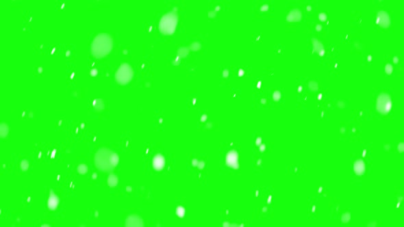 Winter Background Snow Falling Isolated on Green Screen