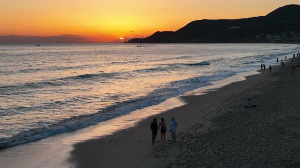 Colorful sunset over the Mediterranean Sea