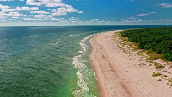 Peninsula Hel at Baltic Sea. Tourism in Poland.