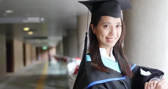 Young woman get graduation