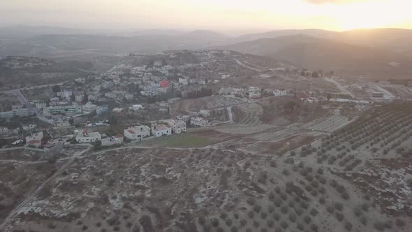 Aerial view of the outskirts of Arraba Jenin in the northern West Bank