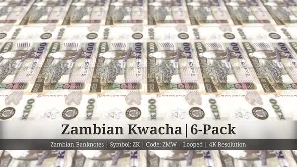 Zambian Kwacha | Zambia Currency - 6 Pack | 4K Resolution | Looped