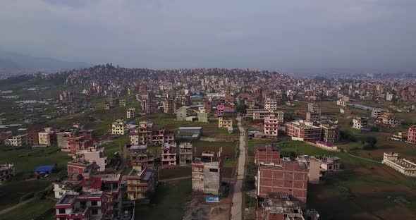Aerial view of Kathmandu city, Nepal. 4K