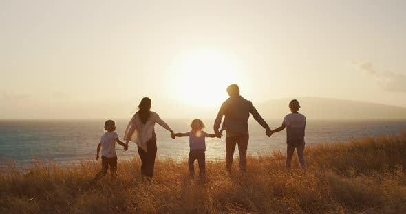 Family time at sunset