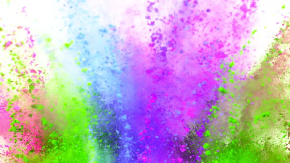 Super Slowmotion Shot of Color Powder Explosion Isolated on White Background