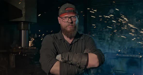 Portrait of a Male Master in a Workshop in the Pillars of Sparks