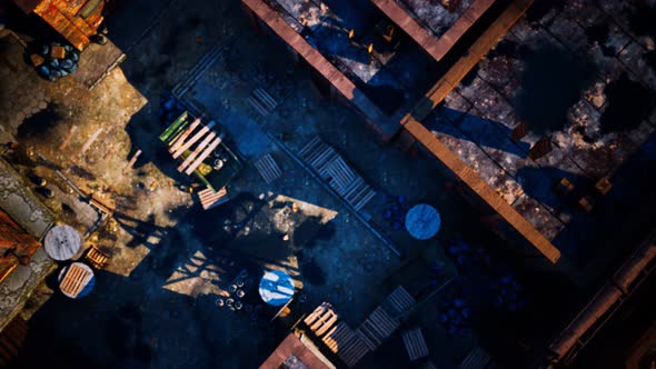 Aerial View of Abandoned Old Factory