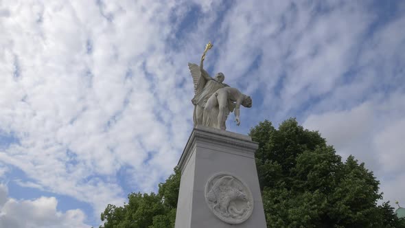 Low angle view of a statue