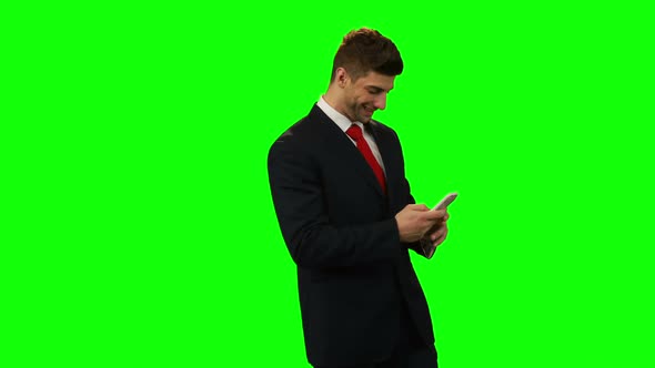 Businessman using mobile phone