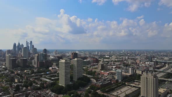 Perspective at Aerial Overhead View of the Suburban Area in the District with Philadelphia PA USA