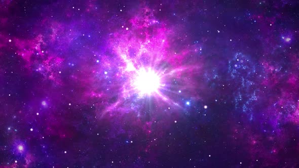 Nebula Galaxy Camera Flying to Deep Space .