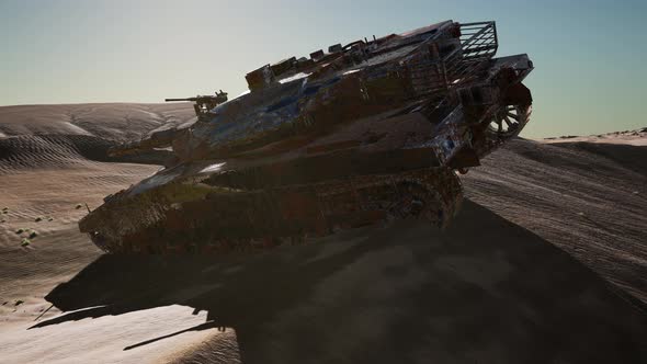 Old Rusty Tank in Desert alt