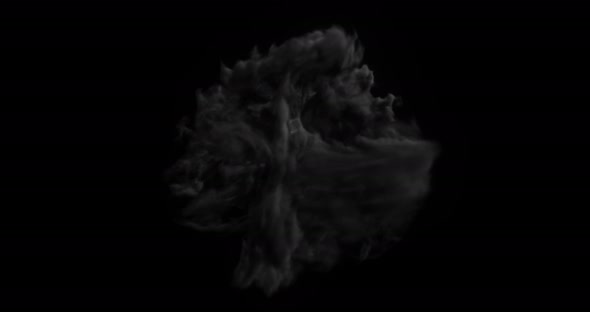 Isolated abstract lightning and smoke with turbulent motion loop with alpha alt