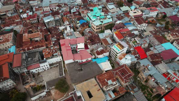 Aerial view of Zanzibar Island in Tanzania.