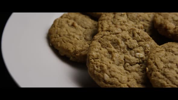 Cinematic, Rotating Shot of Cookies on a Plate - COOKIES 067